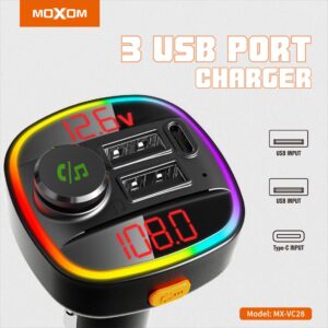 MOXOM MX-VC28 3 Ports Wireless Music Car Charger